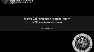 System Dynamics and Controls: Lecture 028 Introduction to control theory.