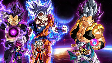 Goku DBS 3.5 OP(All Form) & Vegeta DBS V2 OP VS Gogeta Ultra Ego Instinct OP in Jump Force Mugen