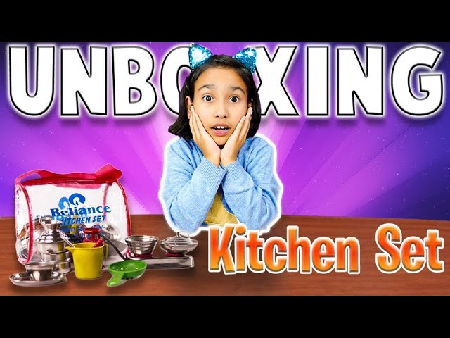 Kitchen set unboxing  | Cooking Game in Hindi | Mini Utensils Indian Kitchen Set | LearnWithPari