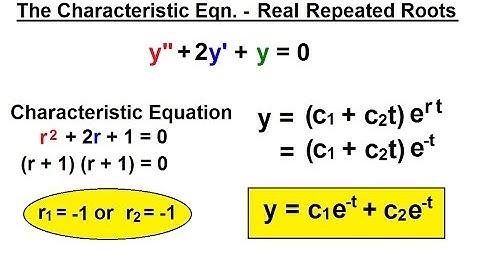 Differential Equation - 2nd Order (17 of 54) The Characteristic Eqn. - Real Repeated Roots