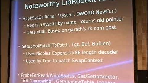 23C3: Rootkits as Reversing Tools