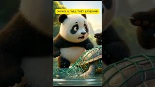 Will The Panda Save The Trapped Turtle? Cute 3D Animation