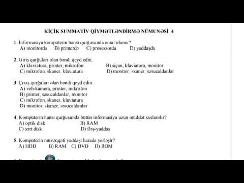 3-cü sinif İnformatika KSQ 4 sualları. Sadə və asan izah. Sizə sadəcə izləyib öyrənmək qalır