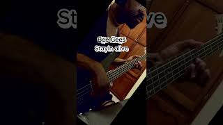 "staying alive" by the bee gees performed on 5 string bass guitar