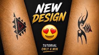 Easy Tattoo Design Tutorial for Beginners 😍🔥| simple and stylish| Tattoo Art 2026