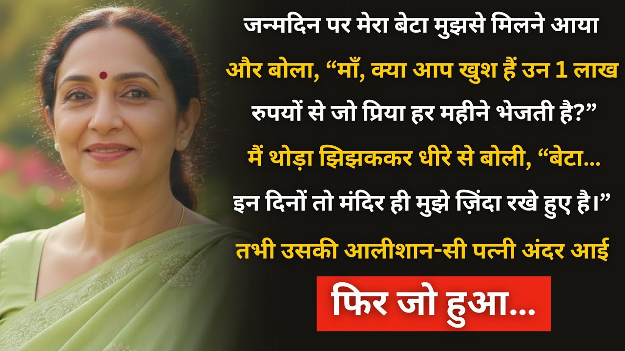जन्मदिन पर मेरे बेटे ने पूछा — “माँ, प्रिया जो आपको 1 लाख देती है… क्या आपको वो पसंद है?”