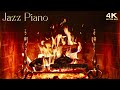 Crackling Fireplace &amp; Relaxing Fireplace Jazz Piano Music 🔥 Instrumental Jazz Music Ambience