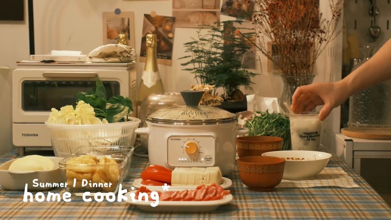Living Alone Diaries: Homemade Hot Pot & Mung Bean Slushie 🍲 Cozy Night In