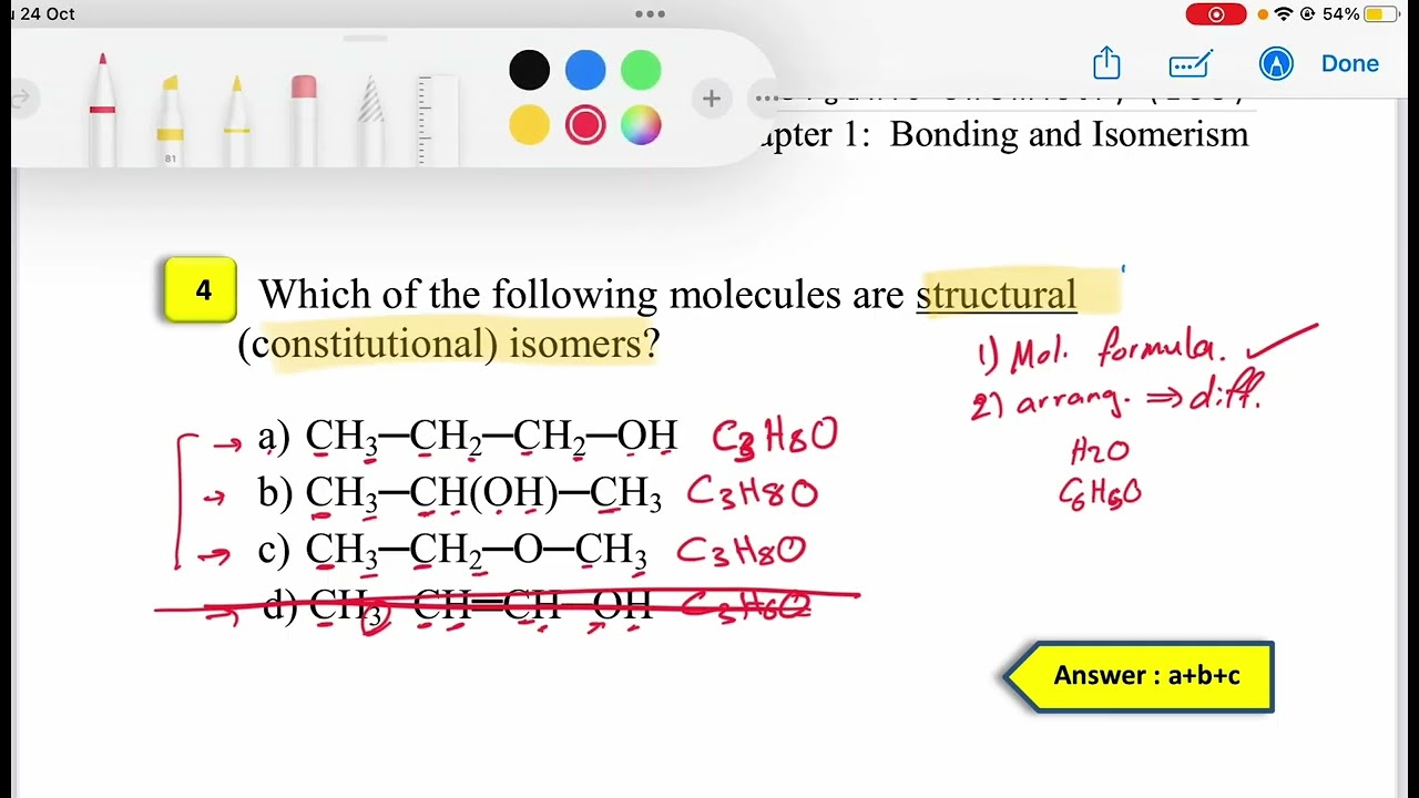 Organic chemistry, questions