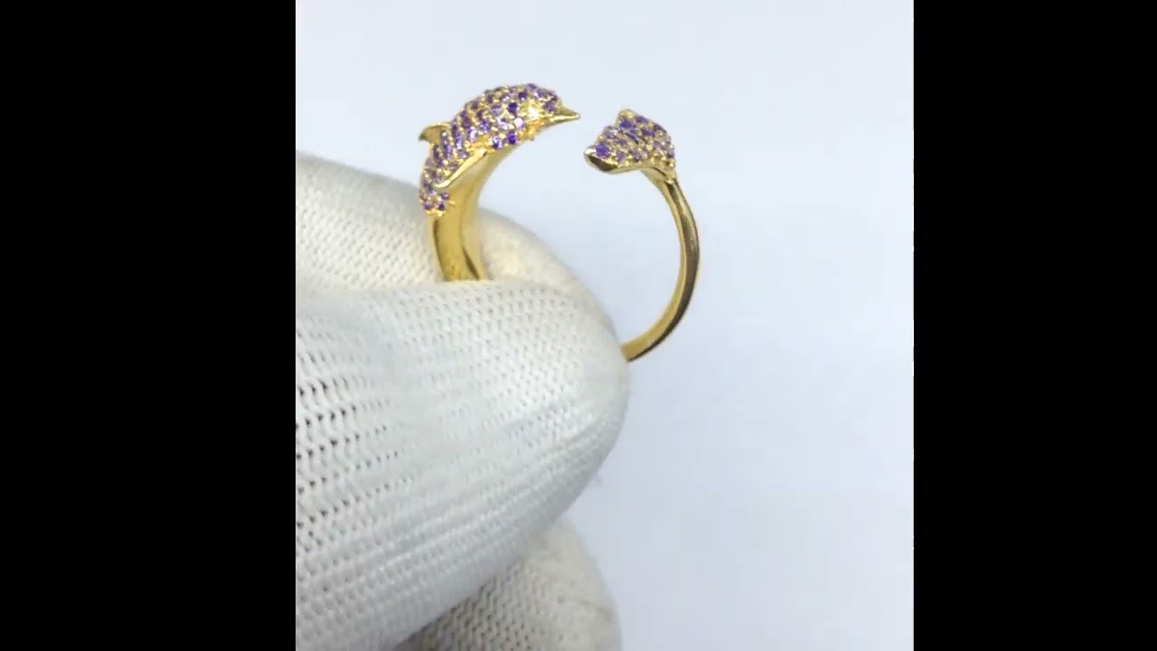 Amethyst Dolphin Ring