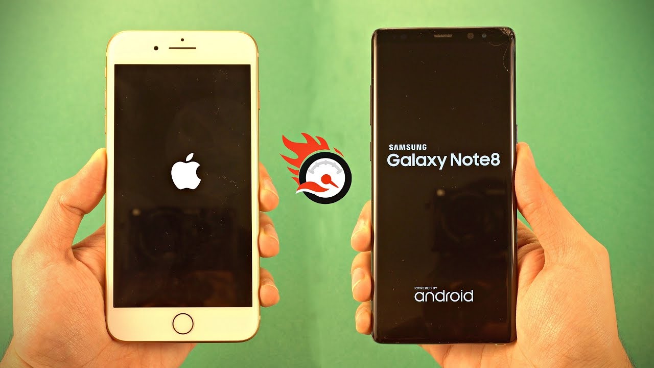 iPhone 8 Plus vs Samsung Galaxy Note 8 - Speed Test! (4K) - YouTube