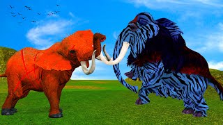 Zombie Mammoth Vs Tiger Mammoth Elephant Save Bull Animal Epic Battle