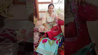 reuse ideas how to convert old sarees into trendy by computer embroidery #digitalmahila #lakshmi#❤️