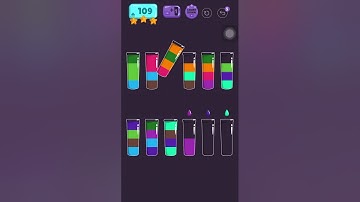 Cups - water sort puzzle | level 109 | ⭐️⭐️⭐️