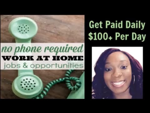 No Phone Required Work At Home Jobs & Opportunities Get Paid Daily Pay Well Legitimate Hiring 2019