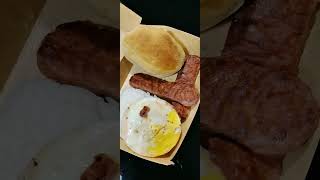 my breakfast sausage , sunny side up egg, bread & fried rice #viralshort #mealreadytoeat