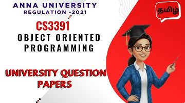 Previous year University Question Papers for Object oriented programming||CS3391||OOP.