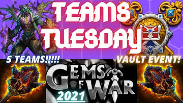 5 TEAMS Vault Raid Event Faction | Gems of War Team Guide 2021 | Vault Event Raid Event Umbral Nexus