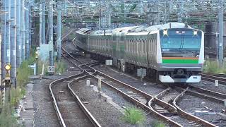 E233系臨時快速　品川駅入線