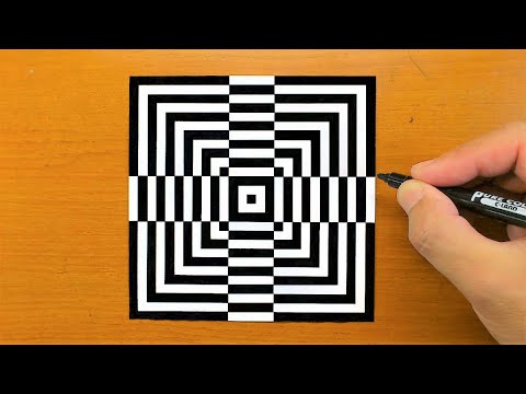 How To Draw Like a 3D Geometric cross Optical Illusion - Funny 3D Trick ...