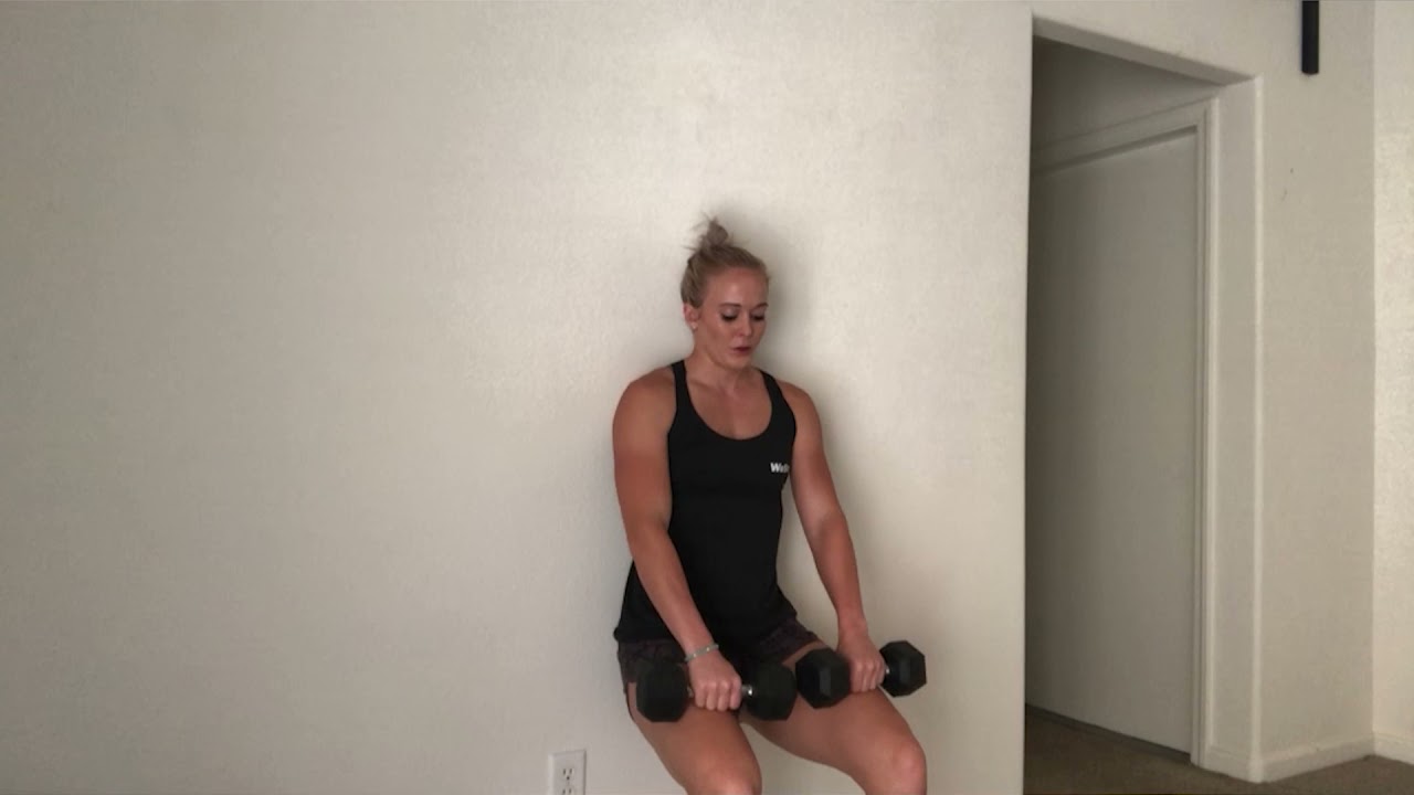 Dumbbell Wall Sit Front Raise - How To workout | With the WeStrive App ...