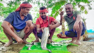 মেঘলা ওয়েদারে বাড়িতে বড় কানমাগুর কেটে,প্রথমবার কান মাগুর ভাপা করে খেলাম!!!