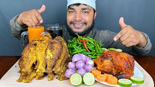 : Asmr Eating Spicy Fish Fry and Grilled chicken with spicy chilli, Eating Video