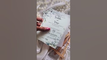 Cute Wedding Invitation with Green leaves & Transparent Paper 🪄✨💖 #craft51 #weddingcards