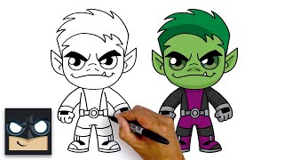 how to draw beast boy teen titans