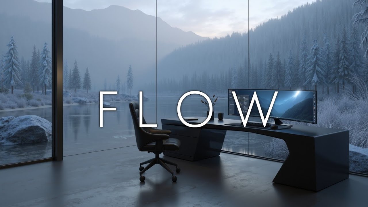 Атмосфера офиса в снежных горах для максимальной сосредоточенности и продуктивности