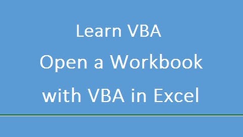Add Open a Workbook With VBA in Excel In Hindi