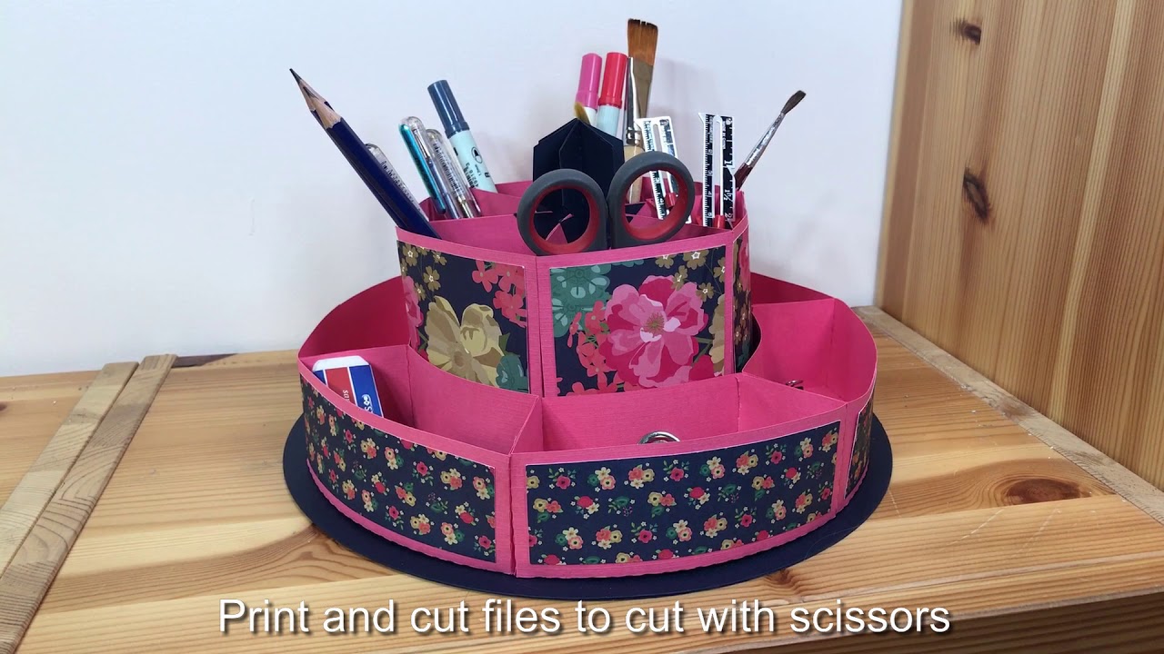 Download Rotating Desktop Organizer 3D SVG Papercrafting Project - YouTube