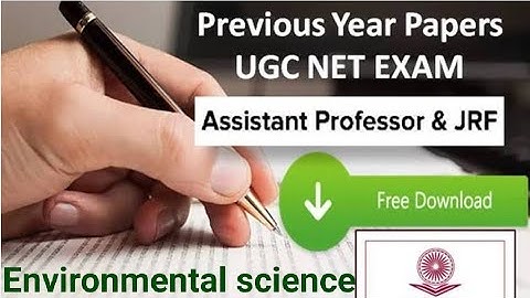 Environmental science UGC NET| paper 2 | code 89| previous year question papers download PDF
