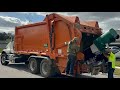 Super fast orange kenworth ezpack goliath rear loader garbage truck