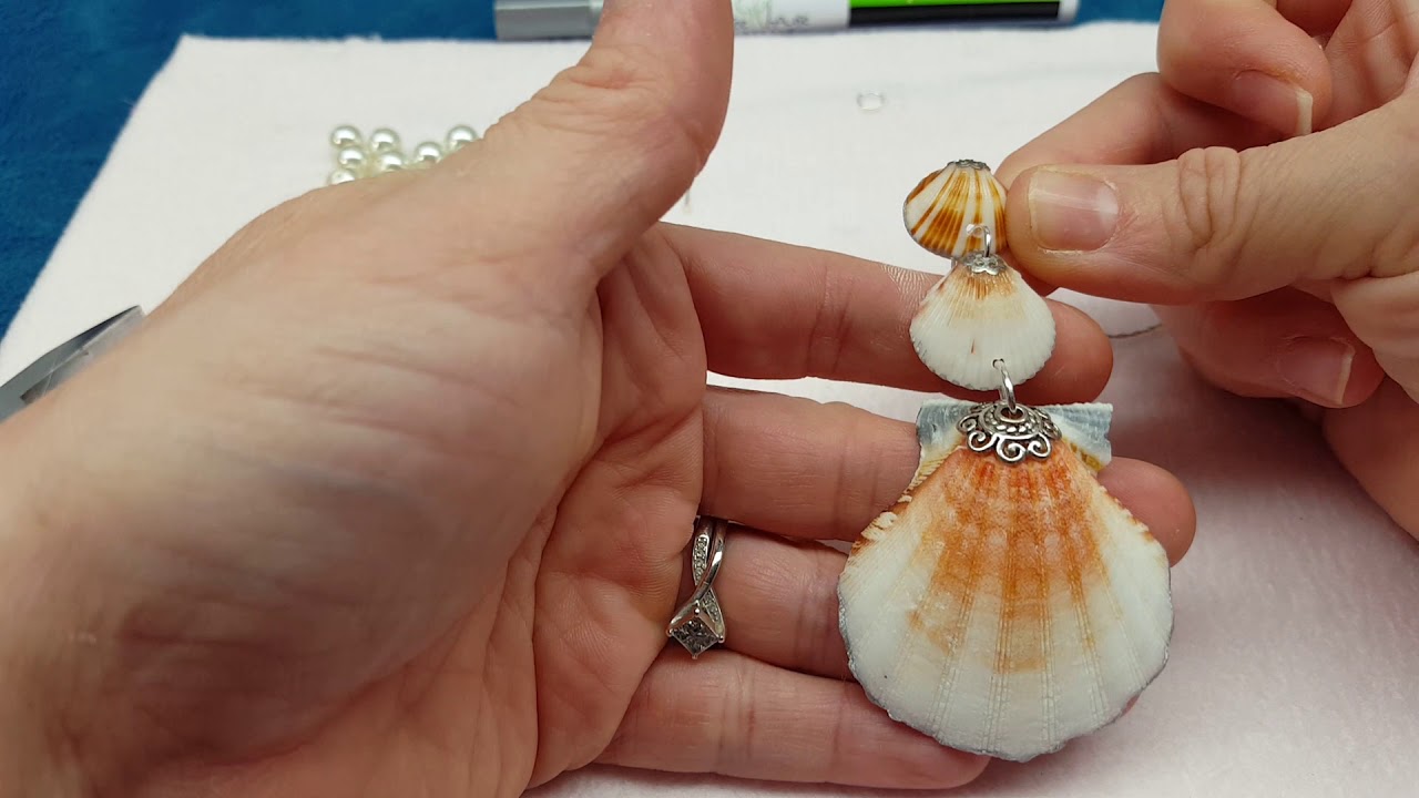 Triple Seashell Pendant with Instructions on How to Finish Coreana Chain 