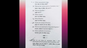 MDU Bcom pass 3rd sem Business Statistics paper 2017