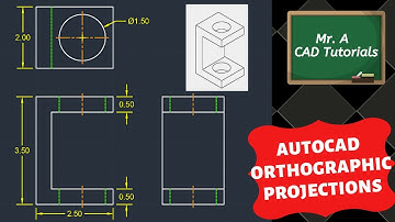 AutoCAD Orthographic Drawing Tutorial (Centerlines & Hidden Lines)