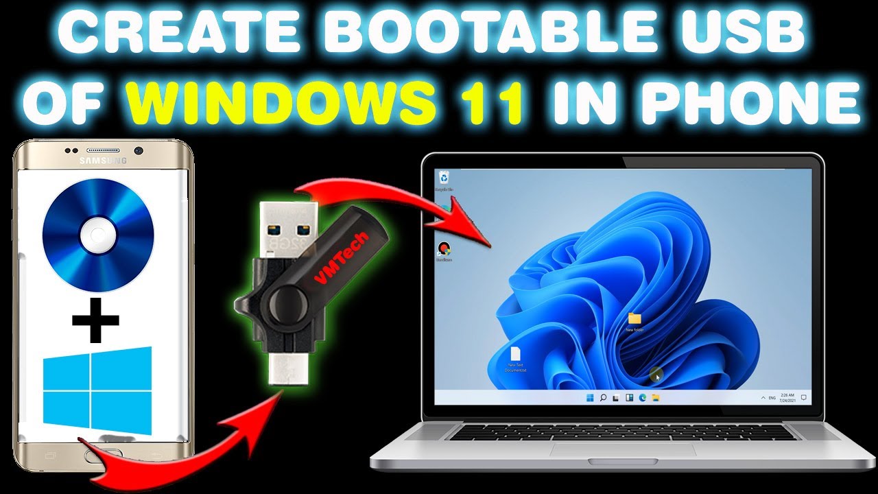 How Create USB Drive for Windows 11 on Android Phone Root - YouTube