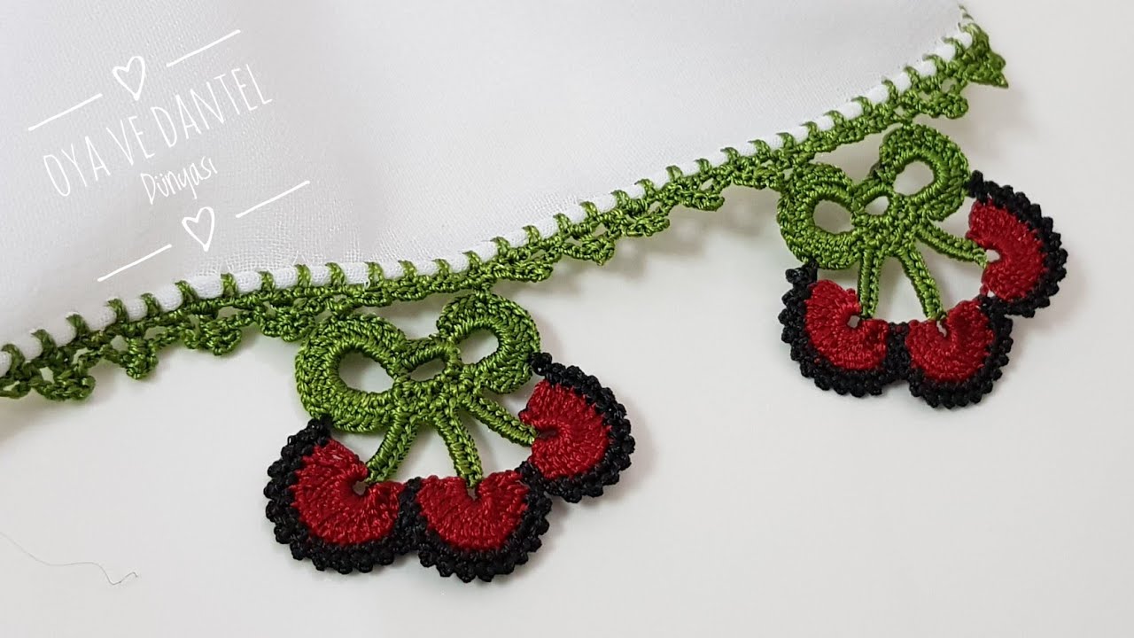 1920 Altı Fiyonk Üstü Kiraz Tığ Oyası Yapımı