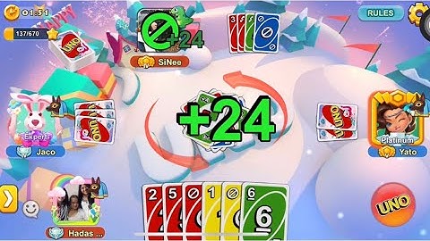 A trick on turning lose into victory in Facebook Uno Card Game (Ranked mode - 2v2 Go Wild x80)