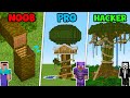 Minecraft JUNGLE TREE HOUSE BUILD CHALLENGE : NOOB vs PRO vs HACKER / Animation