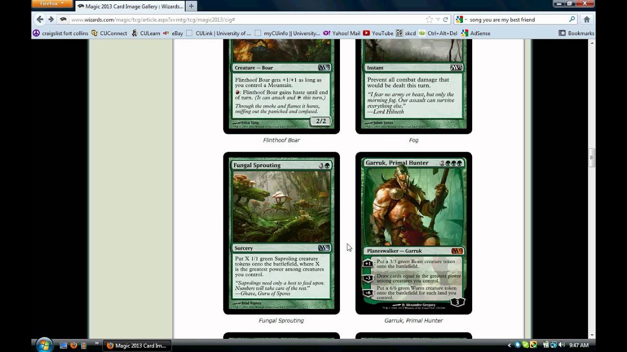 Magic the Gathering M13 Complete Set Review Green YouTube
