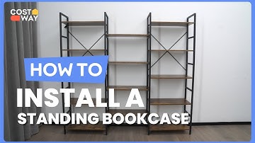 How to Install the Large Triple Wide Floor Standing Bookcase Display Shelf | JZ10099 #costway #how