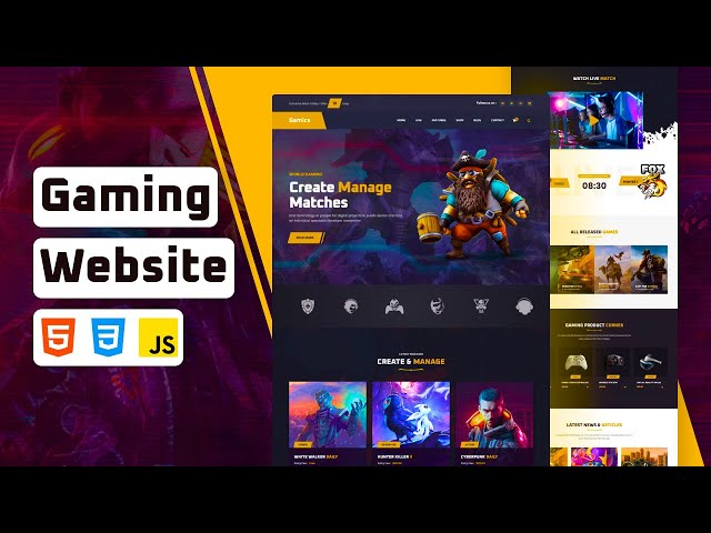 How to Make a Gaming Website Using Html CSS JavaScript 