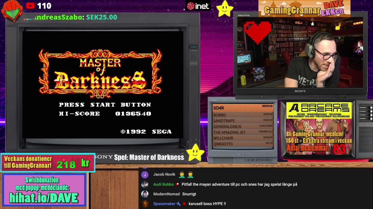 GamingGrannar Livestream 20:00-21:30! Nu kör vi igen! Kvällens spel Master of Darkness!