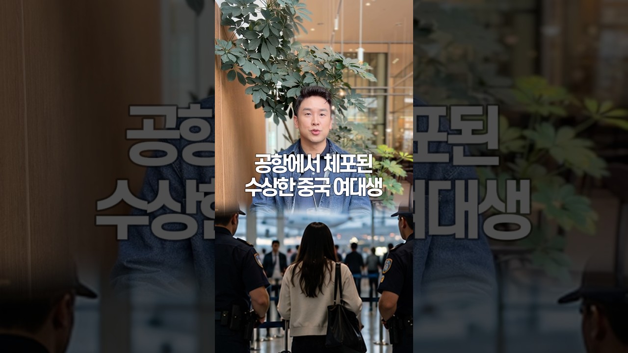 공항에서 체포된 수상한 중국 여대생, 50초 안에 설명하기