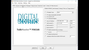 Digital Acoustics - Configuring An IP Endpoint For TalkMaster