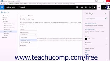Outlook on the Web Tutorial Publishing Calendars Microsoft Training