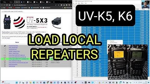 QUANSHENG  UV-K5 , K6 - LOAD REPEATERS IN YOUR AREA (REPEATER BOOK & CHIRP)