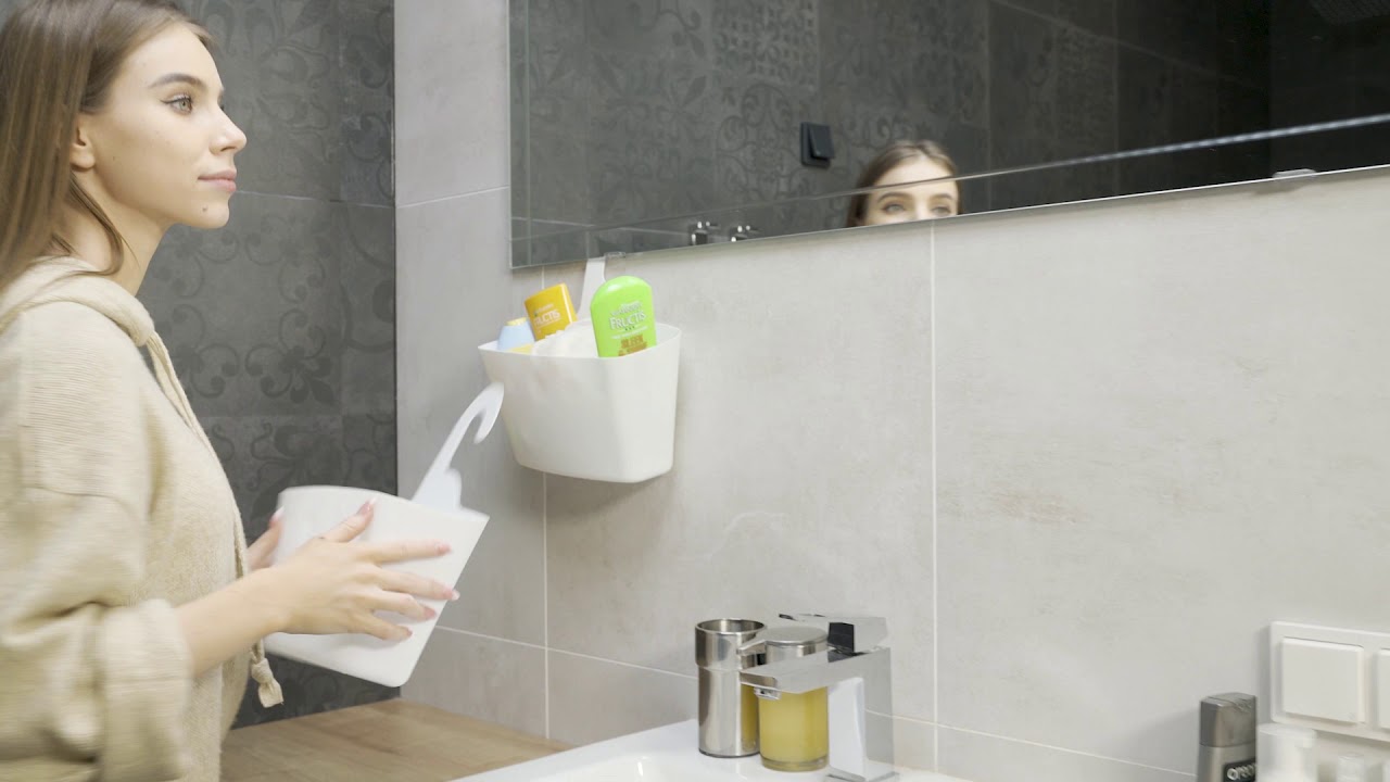 Tatkraft Posh Shower Caddy White 2-tier Organizer, Easy to Clean, No Drilling